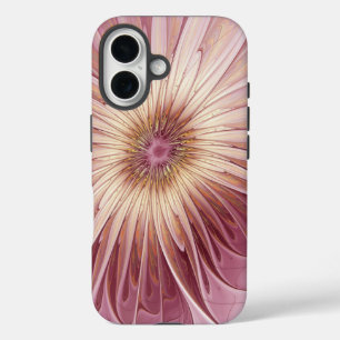 Abstract Flower Fractal Art & Shades of Burgundy iPhone 16 Case
