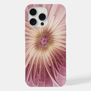 Abstract Flower Fractal Art & Shades of Burgundy iPhone 15 Pro Max Case