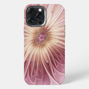 Abstract Flower Fractal Art & Shades of Burgundy iPhone 13 Pro Max Case