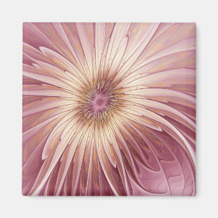 Abstract Flower Fractal Art & Shades of Burgundy Magnet