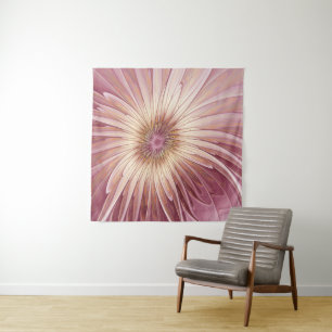 Abstract Flower Fractal Art & Shades of Burgundy Tapestry