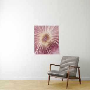 Abstract Flower Fractal Art & Shades of Burgundy Tapestry