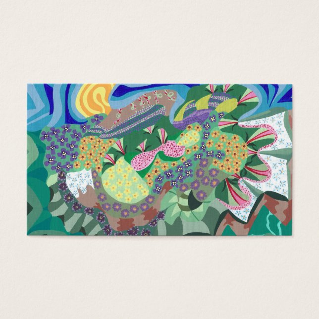 Abstract Flower Garden Artist Trading Card (Front)