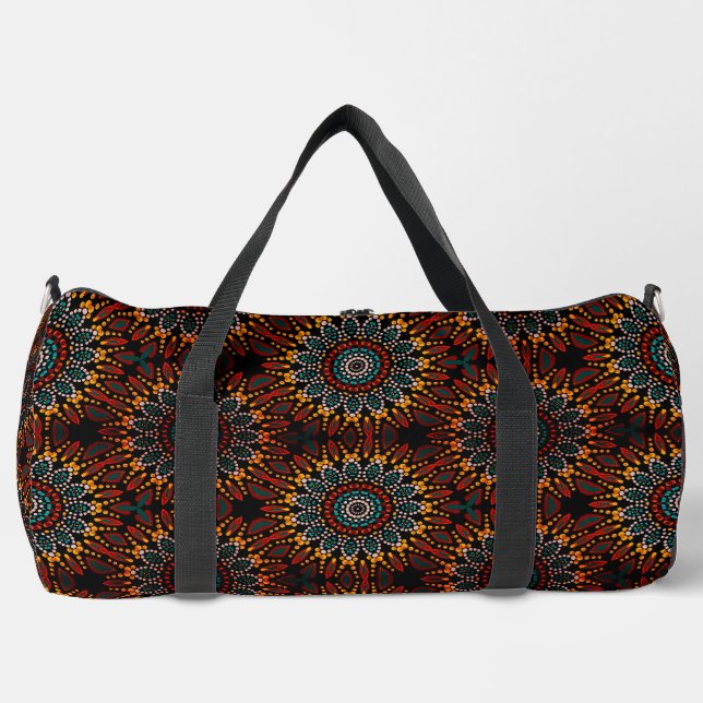 Abstract Flower Geometric Design Duffel Bag (Front)