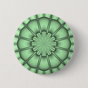 Abstract Flower in Pale Green 6 Cm Round Badge