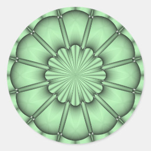 Abstract Flower in Pale Green Classic Round Sticker