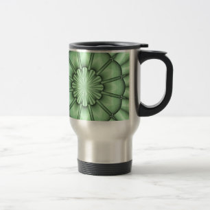 Abstract Flower in Pale Green Travel Mug
