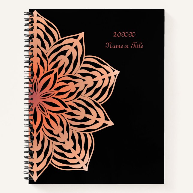 Abstract Flower in Peach Notebook (Front)