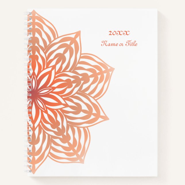 Abstract Flower in Peach Notebook (Front)