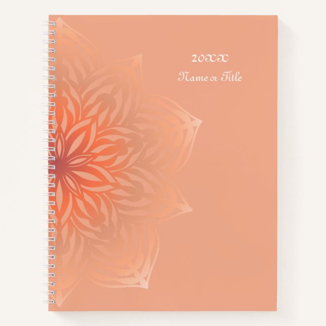Abstract Flower in Peach Notebook (Front)