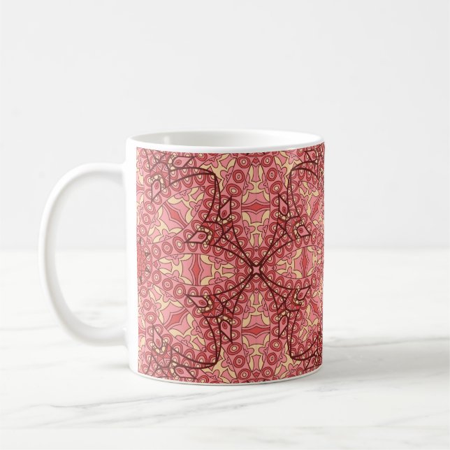 Abstract flower mandala ethnic seamless pattern coffee mug (Left)