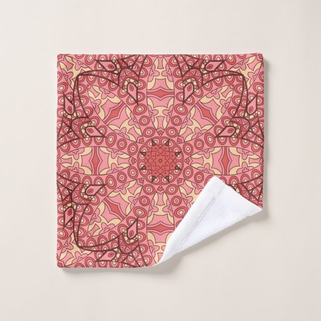 Abstract flower mandala ethnic seamless pattern wash cloth (Wash Cloth)
