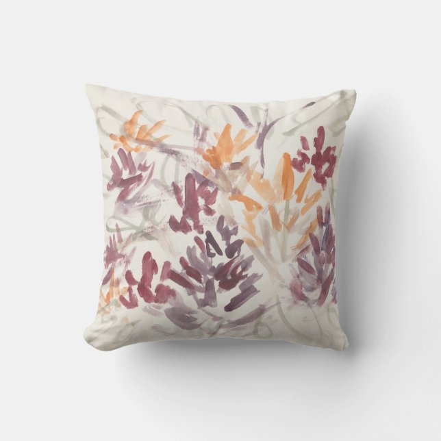 Abstract Flower Painting Purple Cushion (Front)