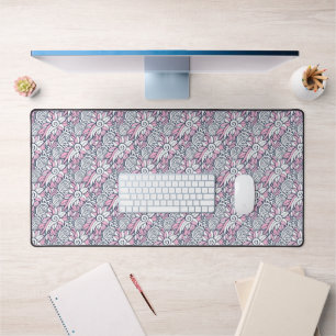 Abstract Flower Pattern Desk Mat