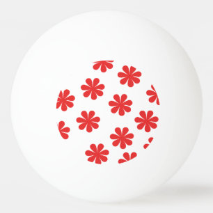 Abstract Flower Pattern  Ping Pong Ball