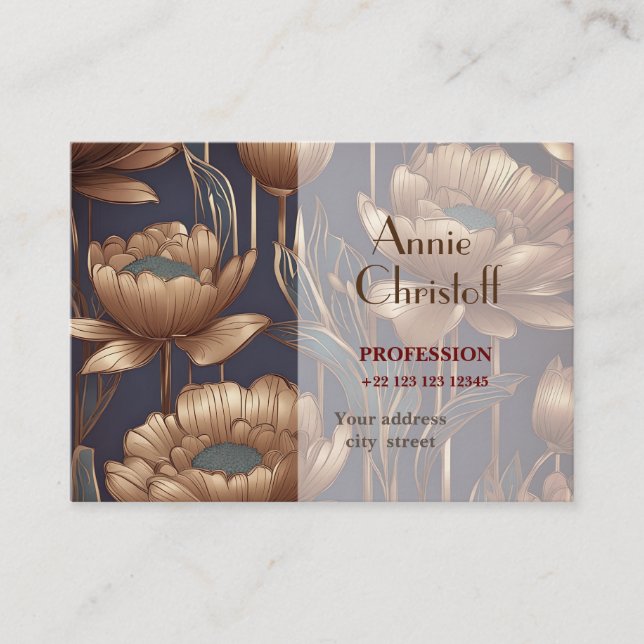 Abstract Flower Personalised  business card (Front)