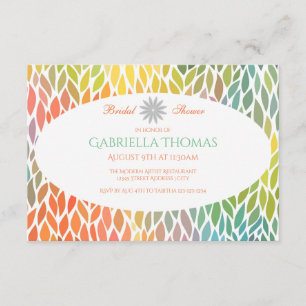 Abstract Flower Petals-3x5Bridal Shower Invitation