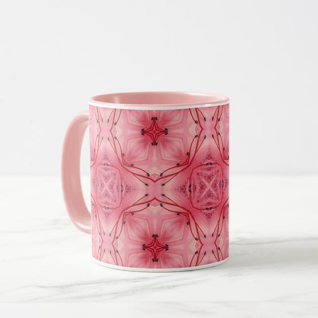 Abstract Flower Petals in Soft Coral Pink  Mug (Front Left)