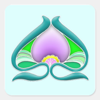 Abstract flower square sticker