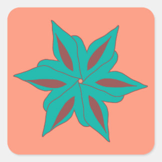 abstract flower square sticker