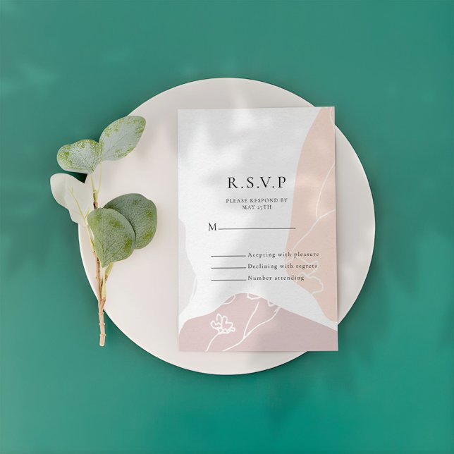 Abstract Flower Wedding Response Card (Creator Uploaded)