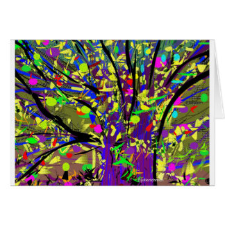 Abstract Flowering Confetti Tree Card