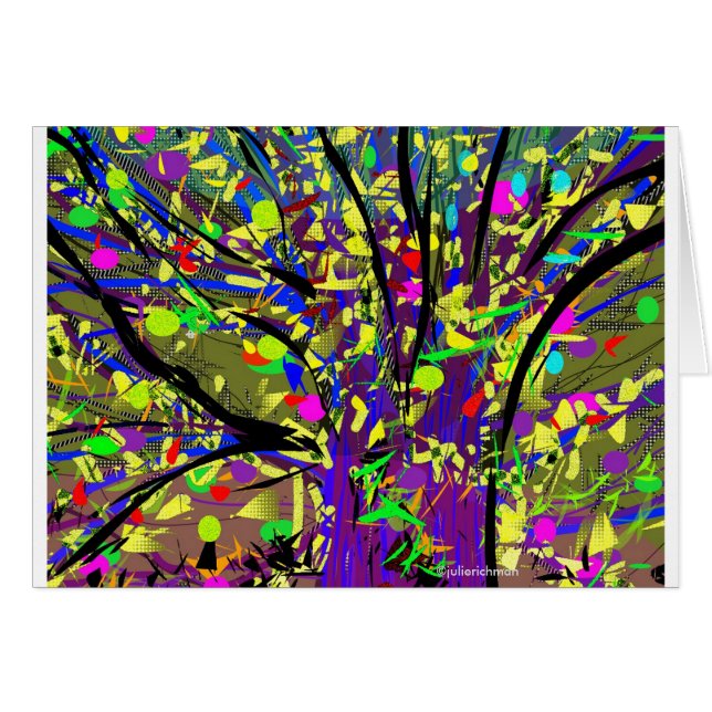 Abstract Flowering Confetti Tree Card (Front Horizontal)