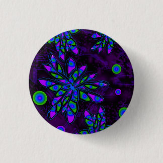 Abstract flowers 3 cm round badge