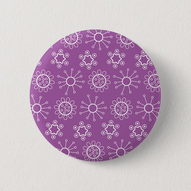 Abstract Flowers 6 Cm Round Badge (Front)