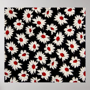 Abstract flowers, an artsy watercolor pattern. poster