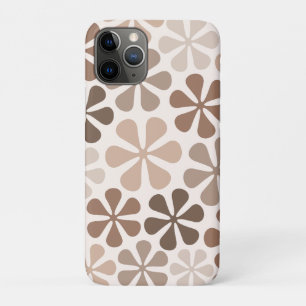 Abstract Flowers (B) Brown Taupe Cream Case-Mate iPhone Case