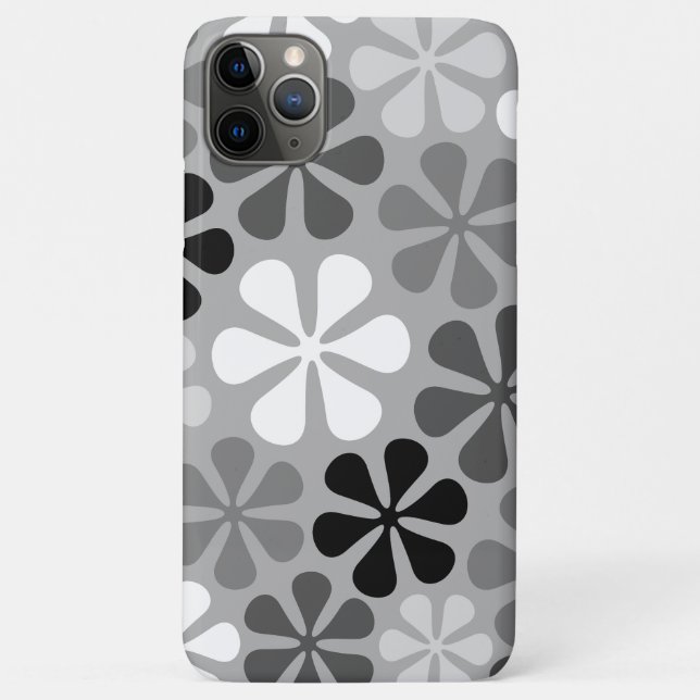 Abstract Flowers Black White Grey Case-Mate iPhone Case (Back)
