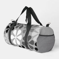 Abstract Flowers Black White Grey