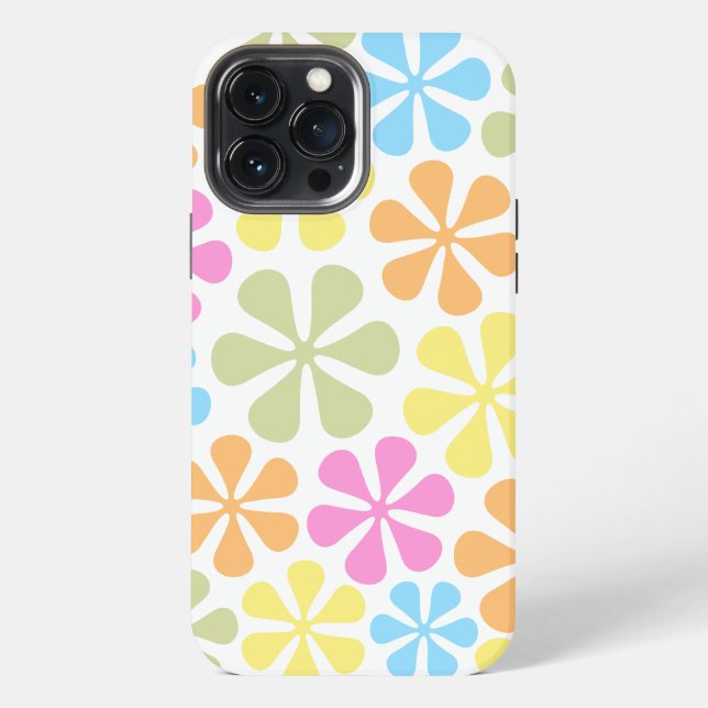 Abstract Flowers Bright Colour Mix iPhone Case (Back)