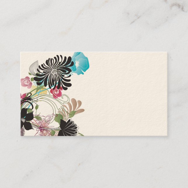 Abstract flowers Business Card (Front)