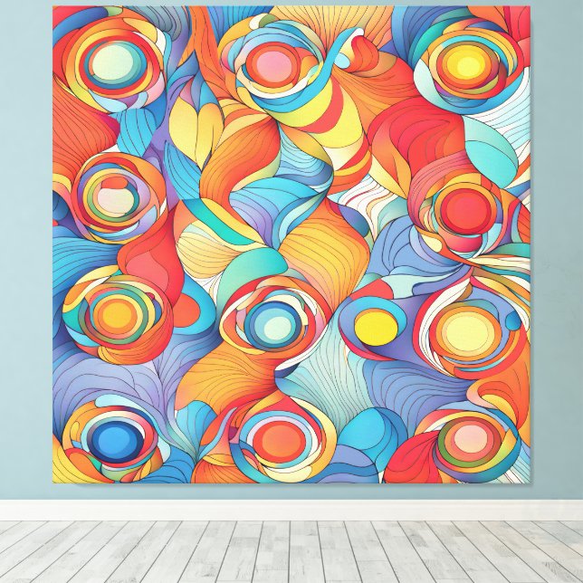 Abstract Flowers Canvas Print (Insitu(Wood Floor))