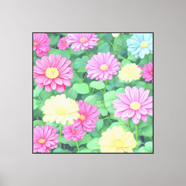 Abstract Flowers Canvas Print (Front)