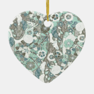 Abstract Flowers Ceramic Tree Decoration