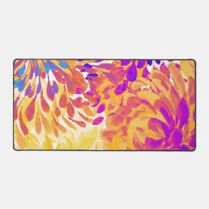 Abstract flowers desk mat