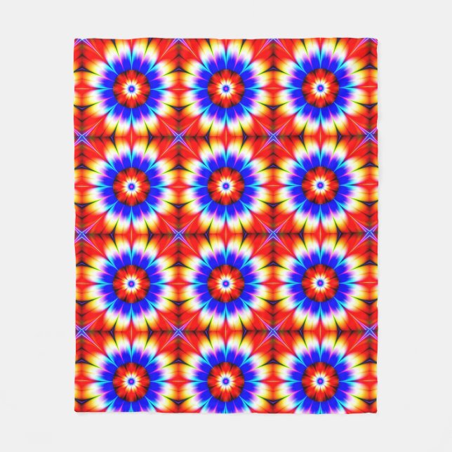 Abstract Flowers Fleece Blanket (Front)