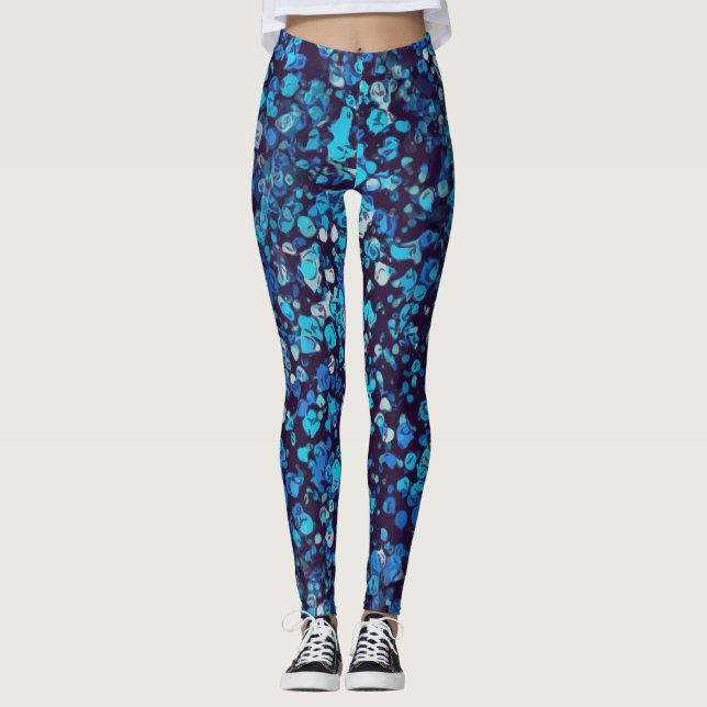 Abstract Flowers Floral Fashion Yoga Leggings (Front)