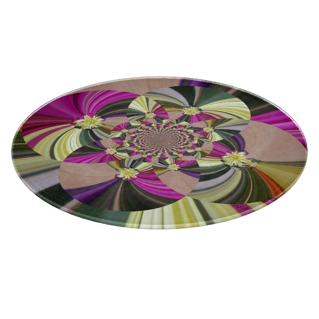 Abstract Flowers Floral Pattern Cutting Board (Corner)