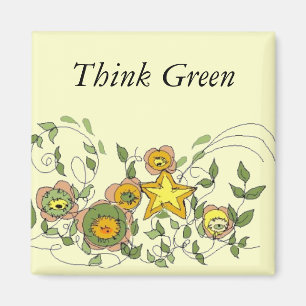 Abstract Flowers Magnet