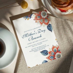 Abstract Flowers Mother's Day Brunch Invitation