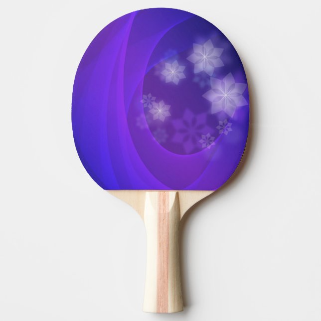 Abstract Flowers On Folded Indigo Background Ping Pong Paddle (Front)
