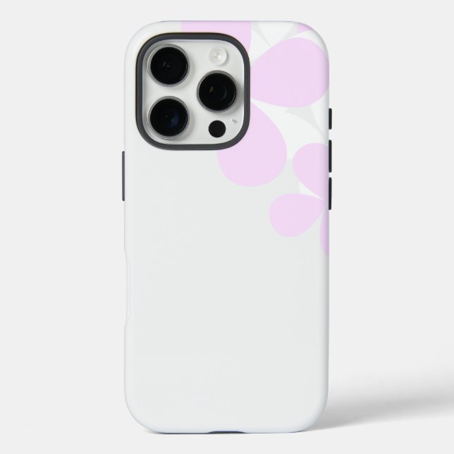 Abstract Flowers on Light Grey Case-Mate iPhone Case (Back)