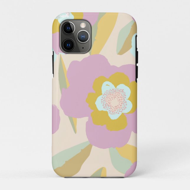 Abstract Flowers | Pastel Lilac Floral Pattern Case-Mate iPhone Case (Back)