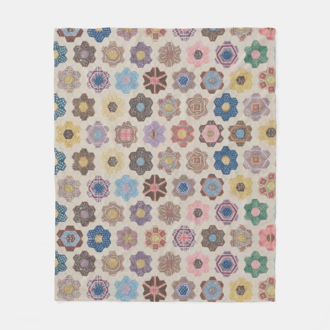 Abstract Flowers Pattern Fleece Blanket (Front)