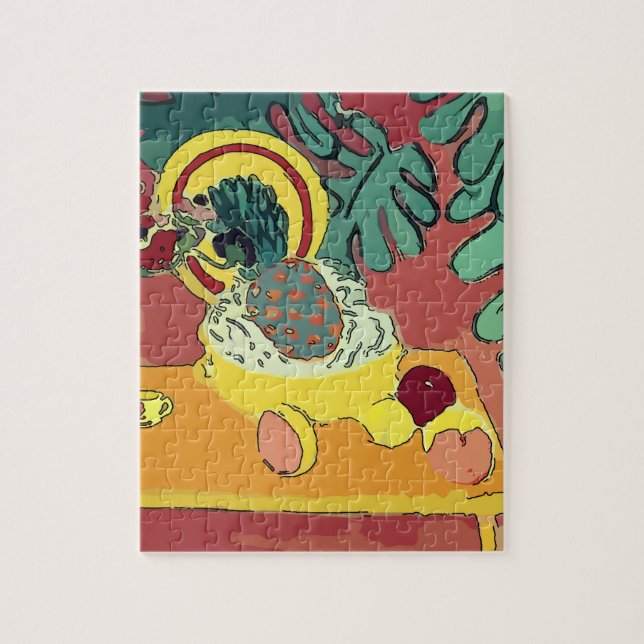 Abstract Flowers & Pineapple Jigsaw Puzzle (Vertical)