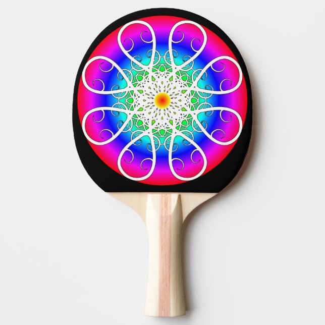 Abstract Flowers Ping Pong Paddle (Front)